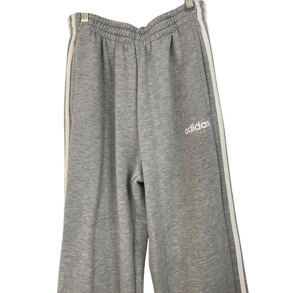 Adidas Gray Joggers Elastic Waist Side Pockets Stripes Size S 8872 Track Pants - Picture 4 of 7